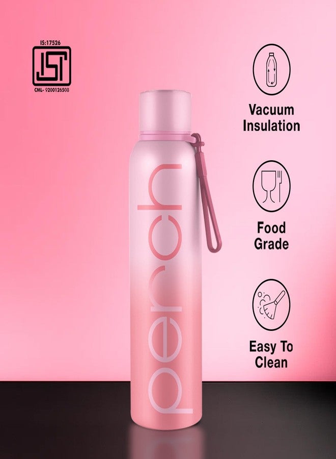 Perch Zion Hot and Cold Steel Water Bottle 720 ml, ISI Certified, Vacuum Insulated | for School, Gym, Office, Home | Leak Proof, BPA-Free | Flask for Kids, Men and Women | Cotton Candy - Image 2